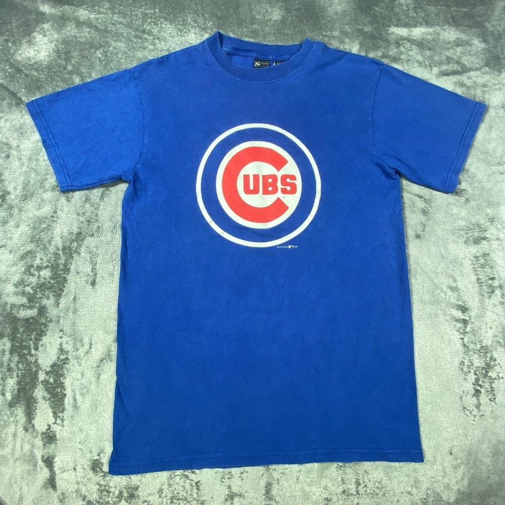 Vintage Chicago Cubs T Shirt Blue‎ Medium Center Logo Short Sleeve Baseball Y2K